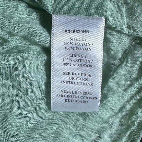 En Creme Floral Smocked Mini Dress Ruffle Sz M LIned Bohemian Summer Relax fit - Picture 9 of 9